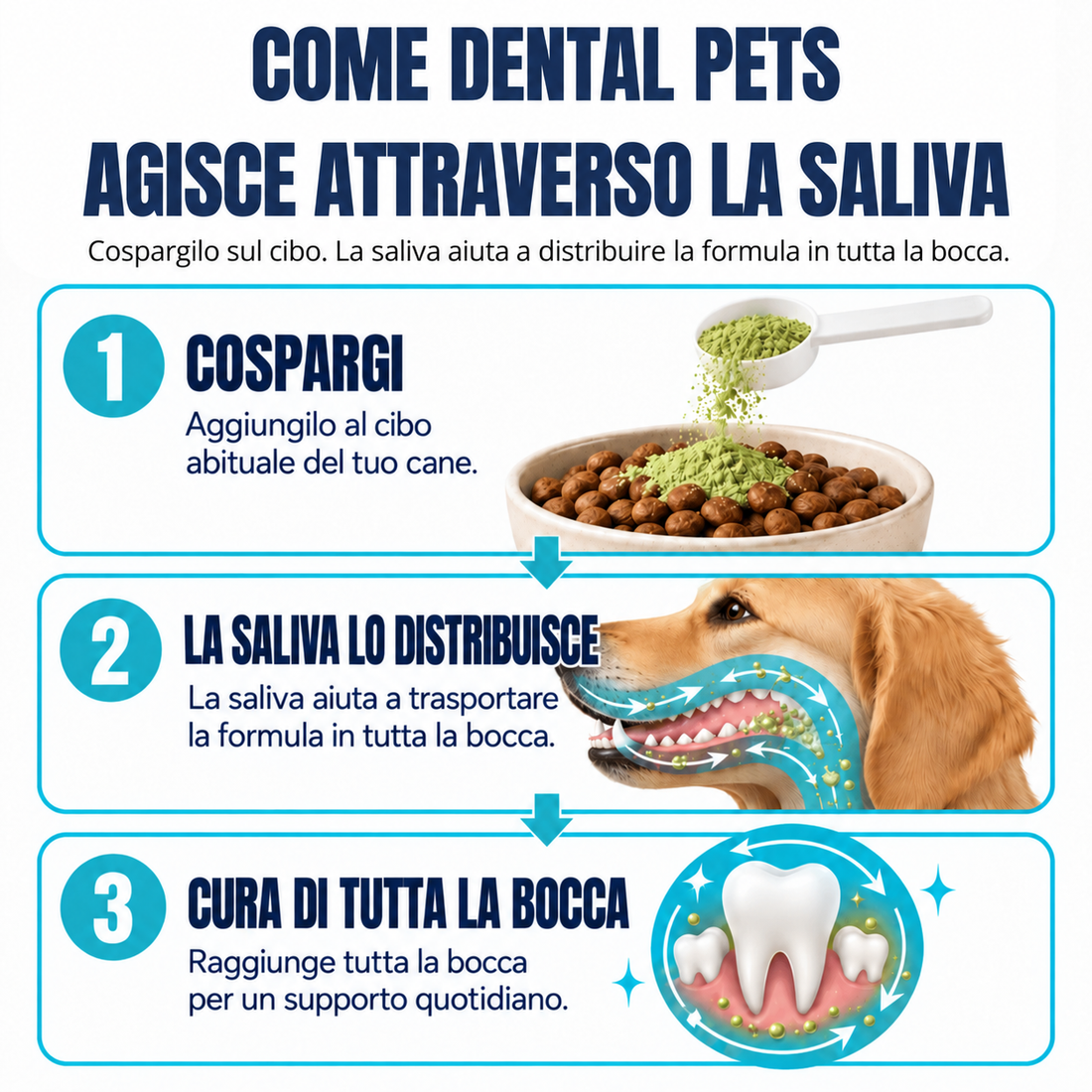 DentalPets – Polvo diario para perros: dientes limpios y aliento fresco \ italia