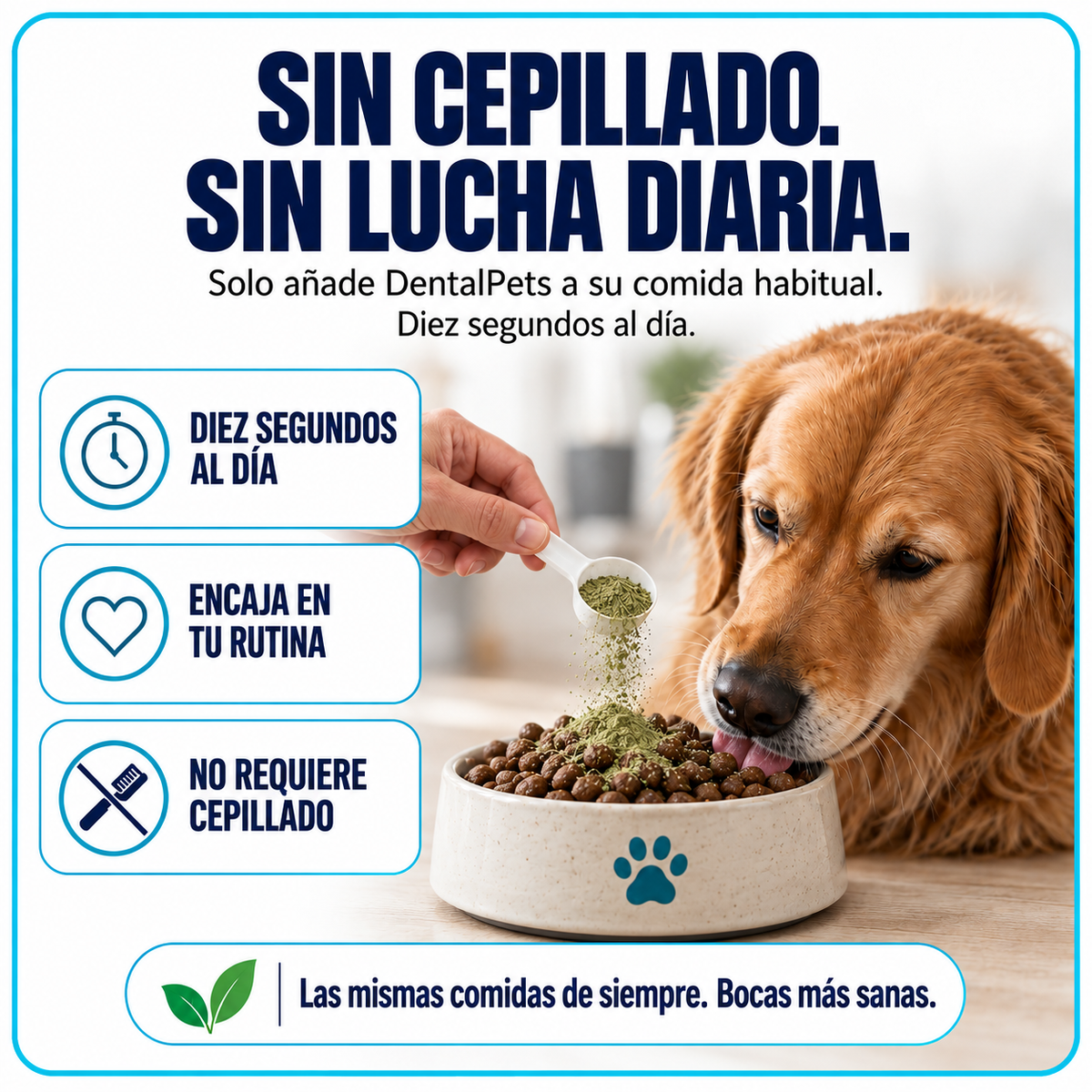 DentalPets – Polvo diario para perros: dientes limpios y aliento fresco